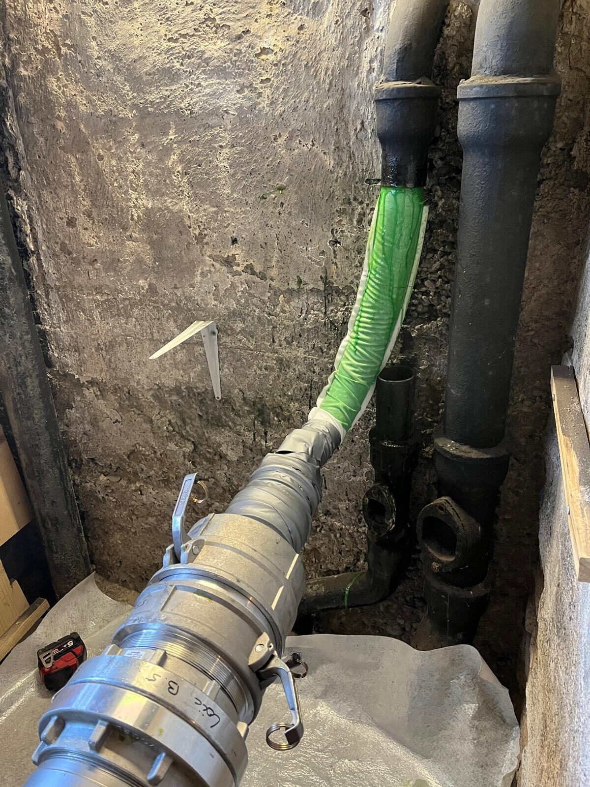 Équipe UpEnergies-Chemisage avec tambour d'inversion sur chantier Strasbourg